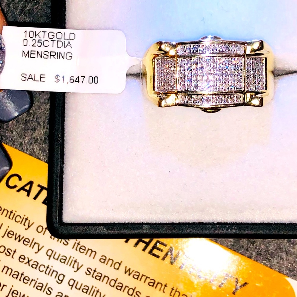 REAL diamond SI ring 10k solid gold FREE APPRAISAL Best Gift for men huge sale!